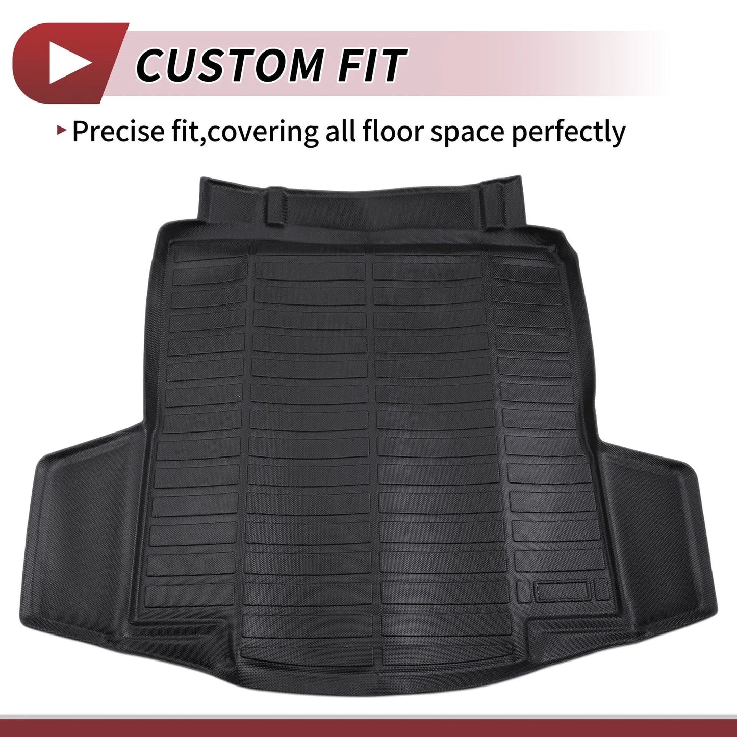 Cargo Liner Rear Trunk Mat for Chevy Malibu 2016-2025 Long Grid Pattern