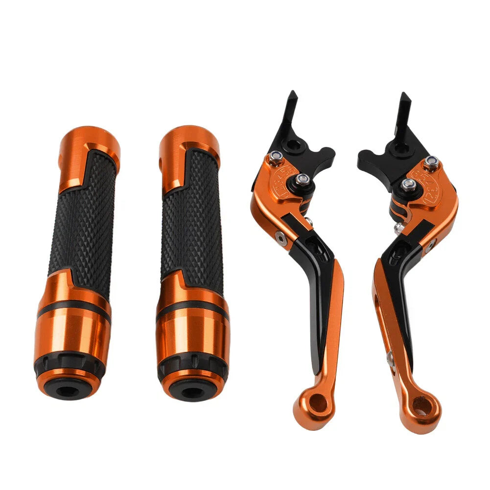 Orange Extendable Brake Clutch Levers & Handlebar Grips for Aprilia Tuono V4