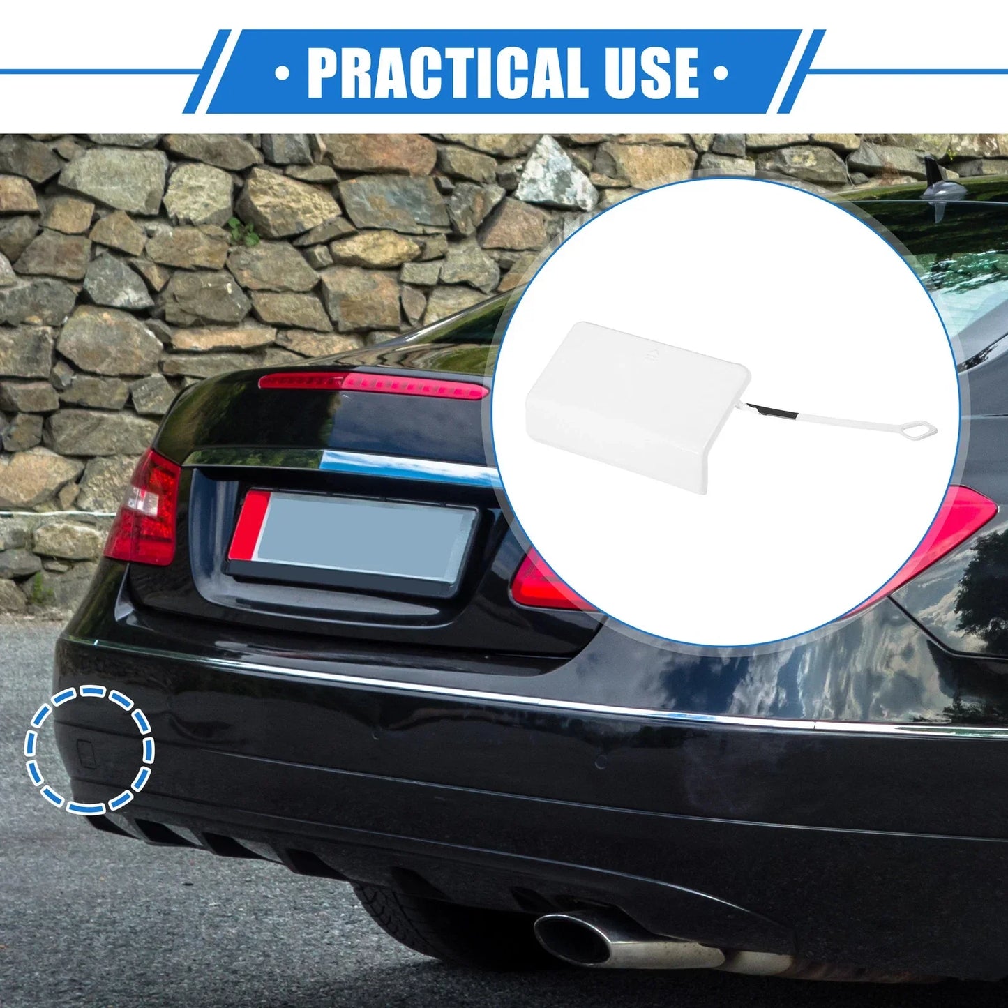 Tow Hook Eye Hole Cover for Mercedes-Benz E-Class (2017-2023) - White Cap