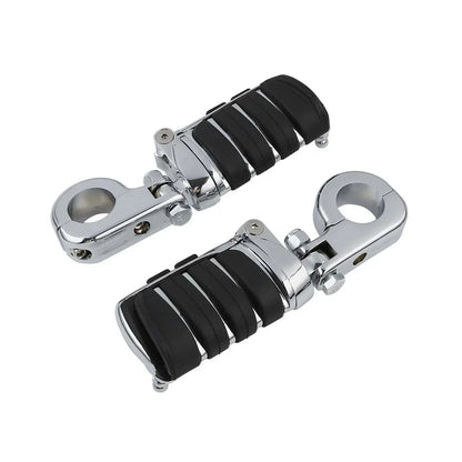 Chrome 1-1/4" Highway Bar Footpegs for Harley Touring & Softail