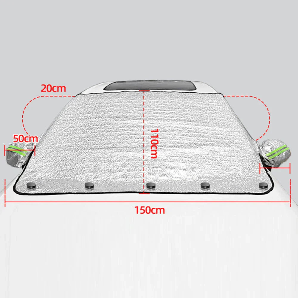 Magnetic Windshield Side Mirror Covers 59.05"x43.3" for Winter Protection