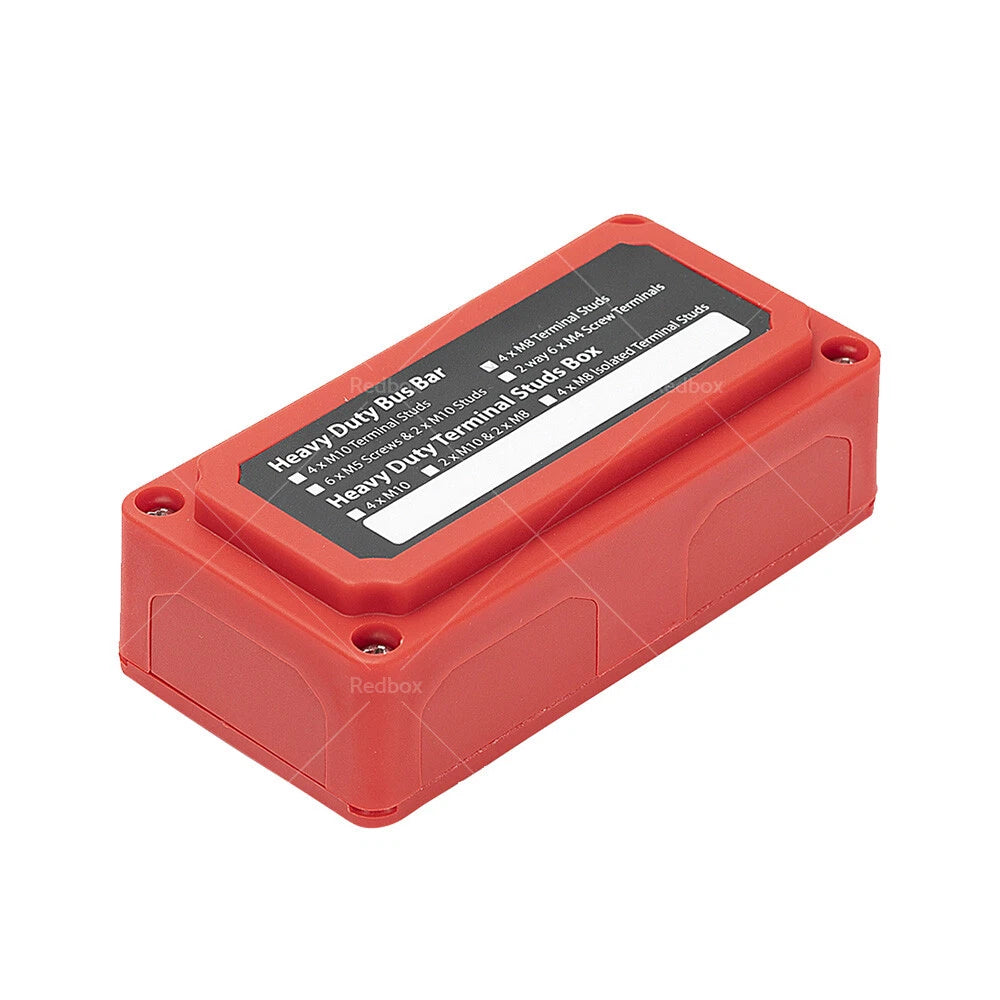 Heavy Duty 300A M10 DC12V-48V Stud Bus Bar Power Distribution Box Terminal Block