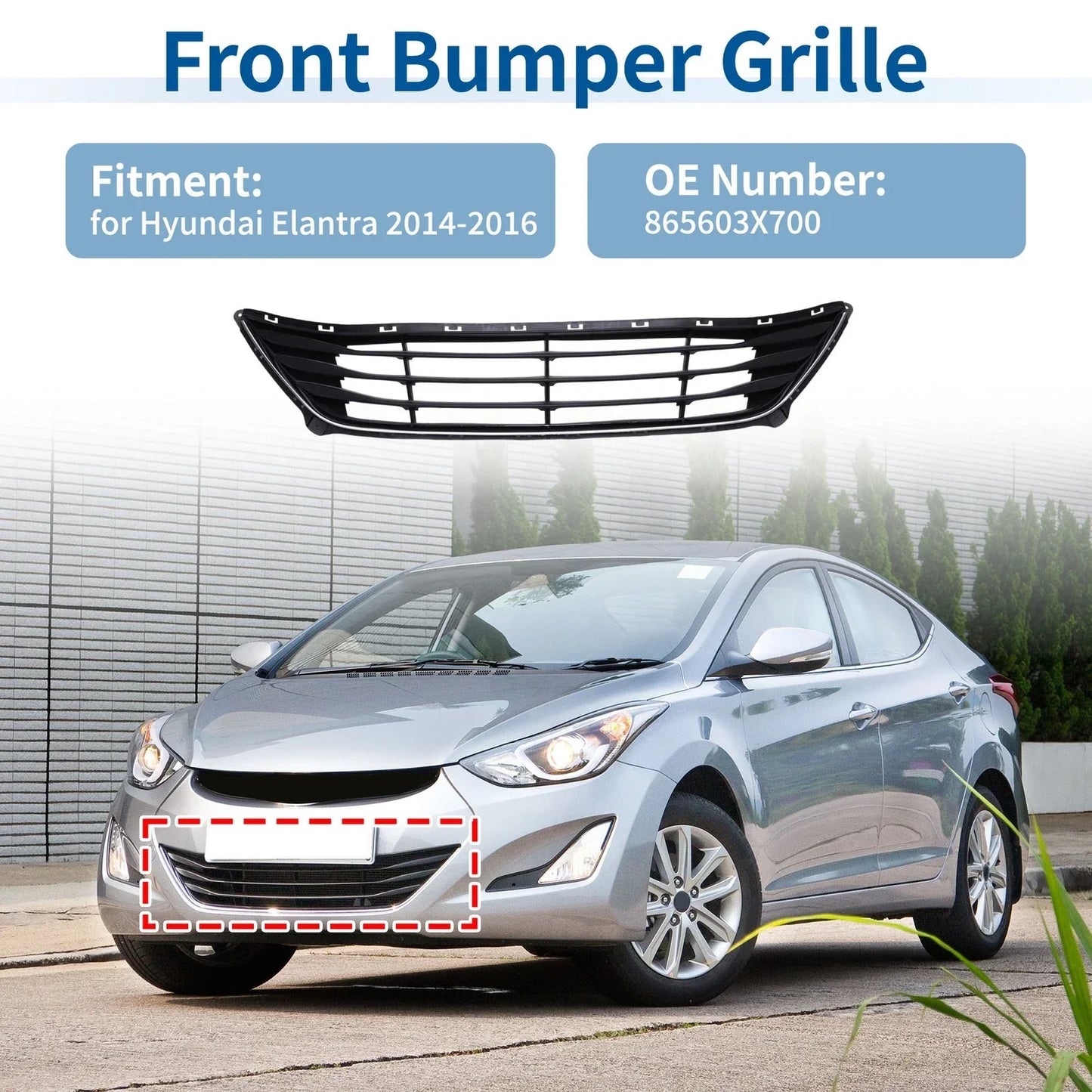 Lower Front Bumper Grille for Hyundai Elantra (2014-2016)
