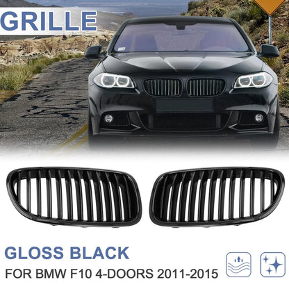 Glossy Black Hood Kidney Grille for BMW F10 530i 528i 535i (2010-2013)
