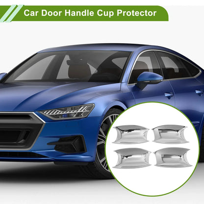 Car Door Handle Cup Protector for Hyundai Fiesta Chrome Silver Tone 4 x Pcs