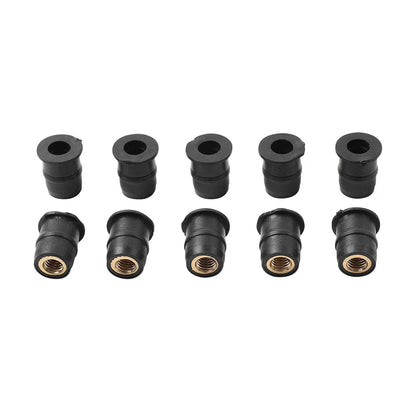 10 x Motorcycle Windshield Rubber Nut M6 Vibration Damper for Fairing