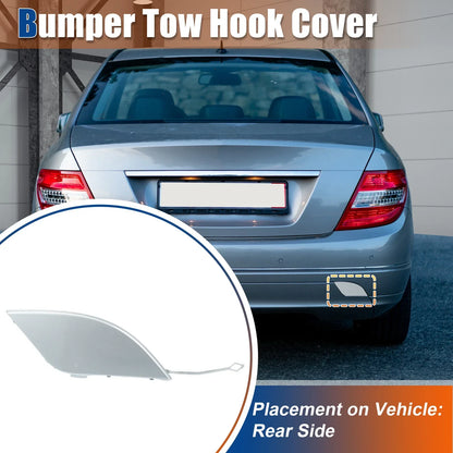 Rear Tow Hook Cover for Mercedes-Benz (2012-2015) Silver Tone
