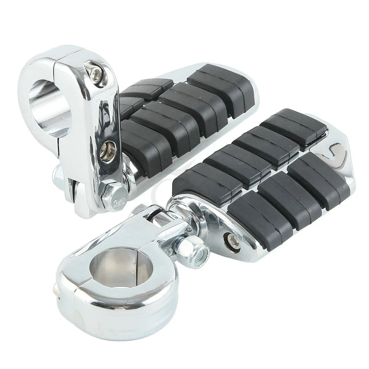 1 1/4" Wing Footpeg Pegs Mount Clamps for Harley Yamaha Chrome