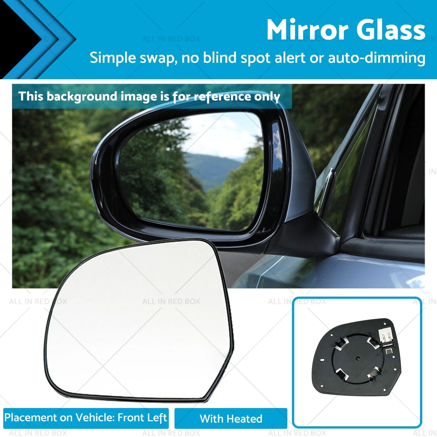 Front Left Mirror Glass for Nissan Micra K13, Almera N17 (2011-2019)