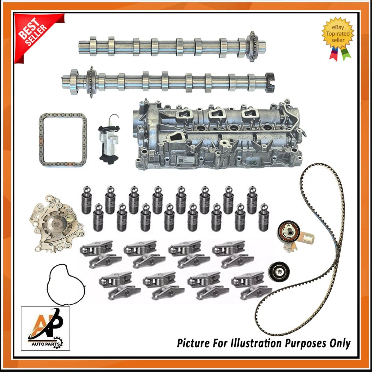 Camshaft Timing Belt Kit Water Pump Replacement for Peugeot DV5R 1.5L (2013–2023)