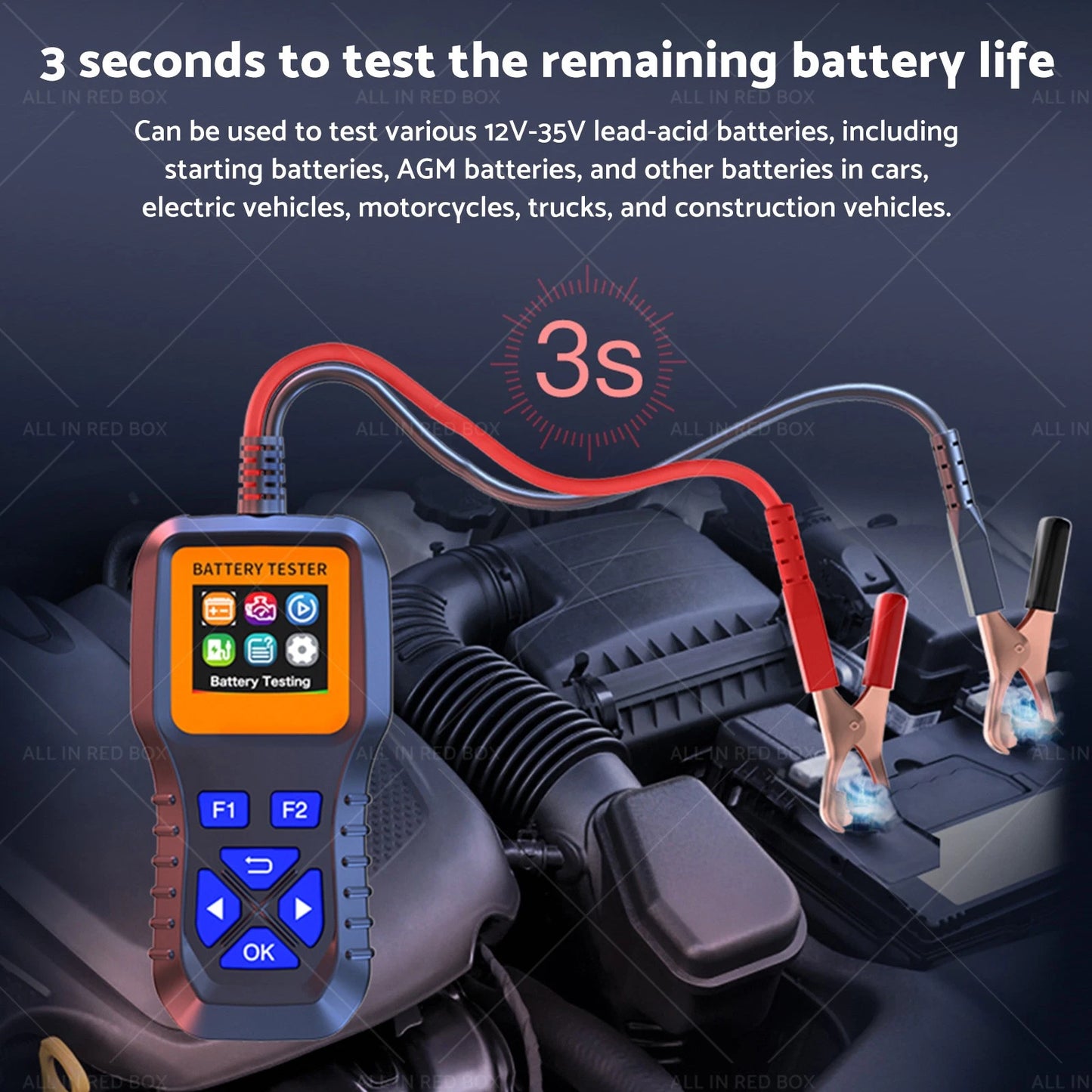 Battery Load Tester Analyzer 24/12/9V 3000CCA for Car & Truck