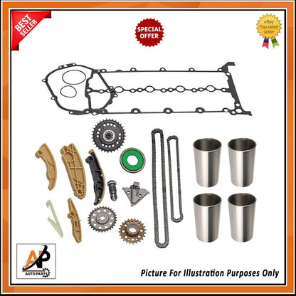 Engine Piston and Liner Kit with Gaskets and Chain for Land Rover Jaguar (2010–2020)