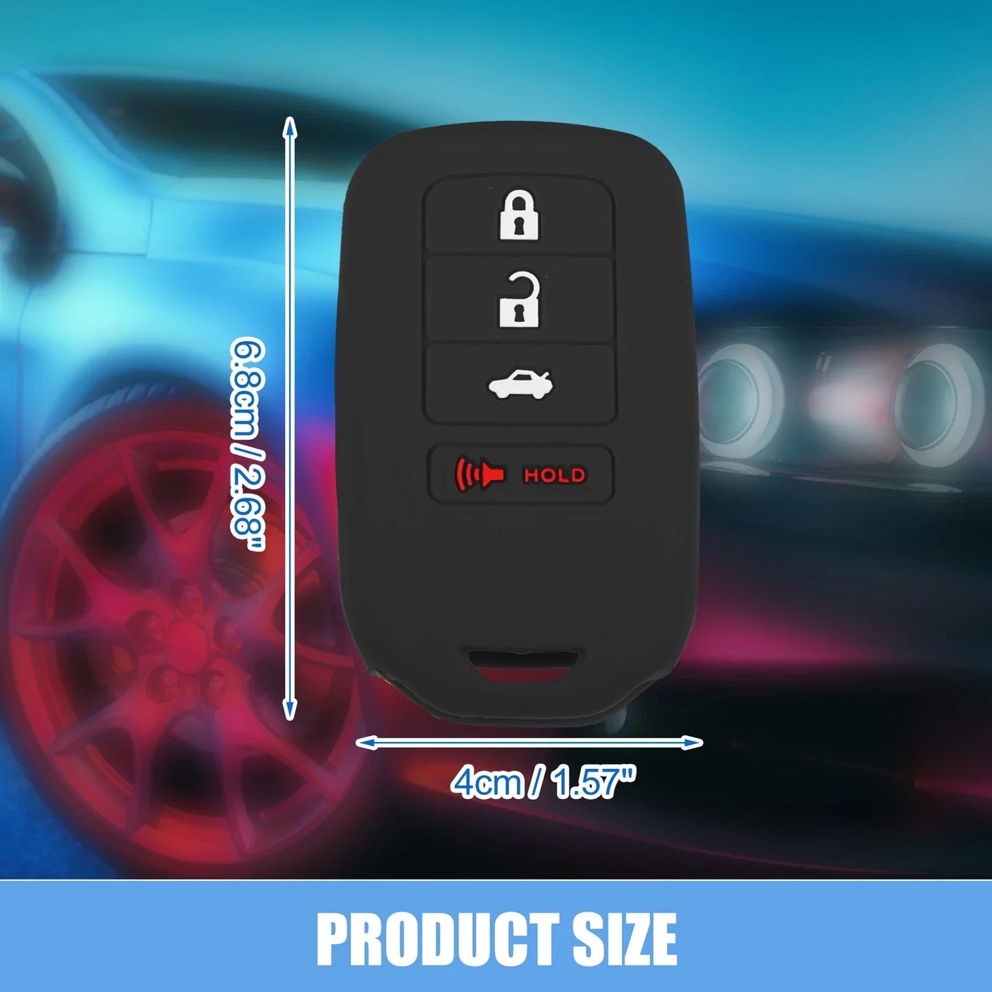 Smart Key Fob Cover Case for Honda Accord EX EXL EX-L 2013-2018 (2 x Black)