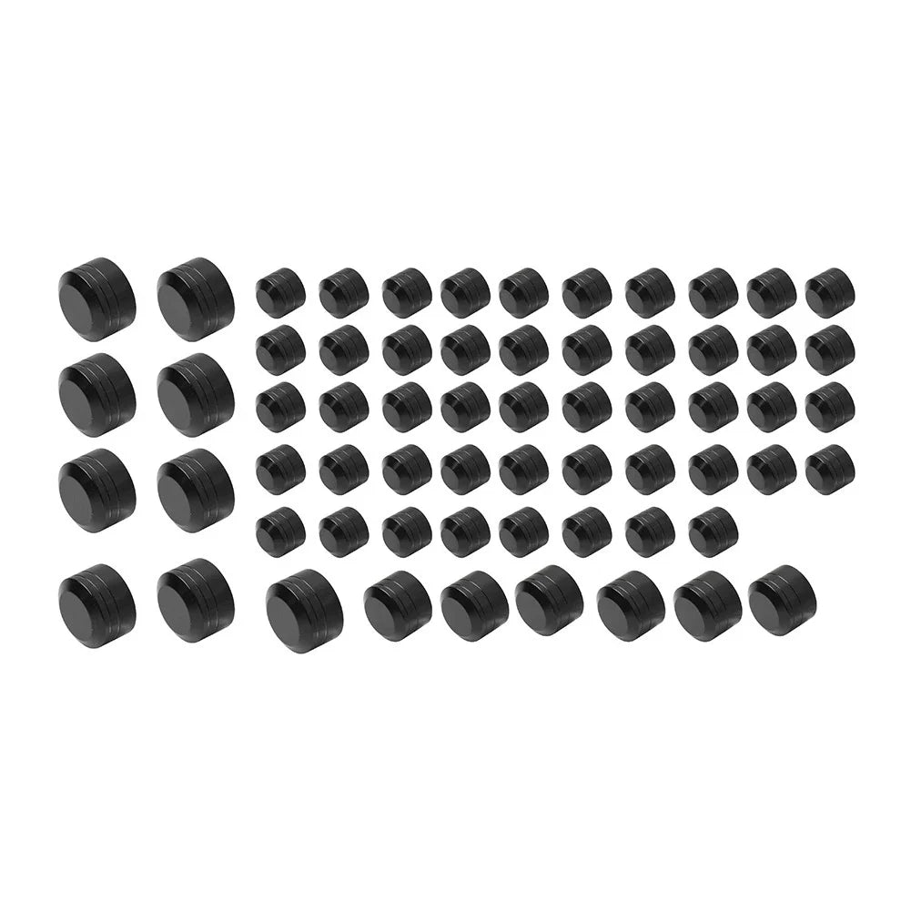 63X Black Engine Topper Screw Bolt Cap Kit for Harley Twin Cam Softail (2000-2006)