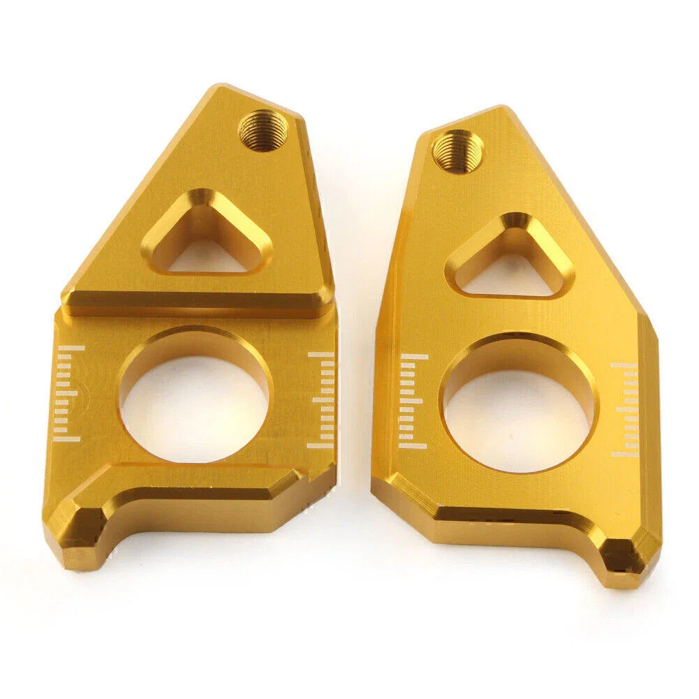 Yamaha YZF FZ8 FZ1 TMAX Gold Motorcycle Axle Spindle Chain Adjuster Blocks