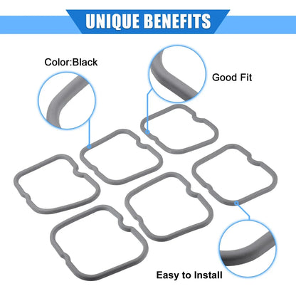 6 Pcs Valve Cover Gaskets for Dodge Ram (1989-1998) Rubber Gray