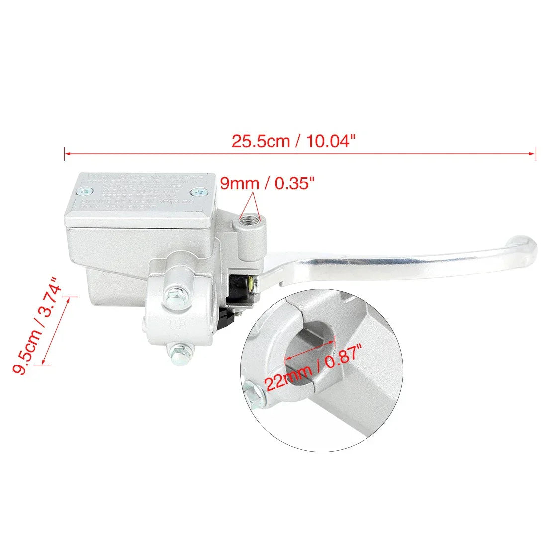 Silver Tone Motorcycle Brake Master Cylinder Pump Lever for Honda CBT125