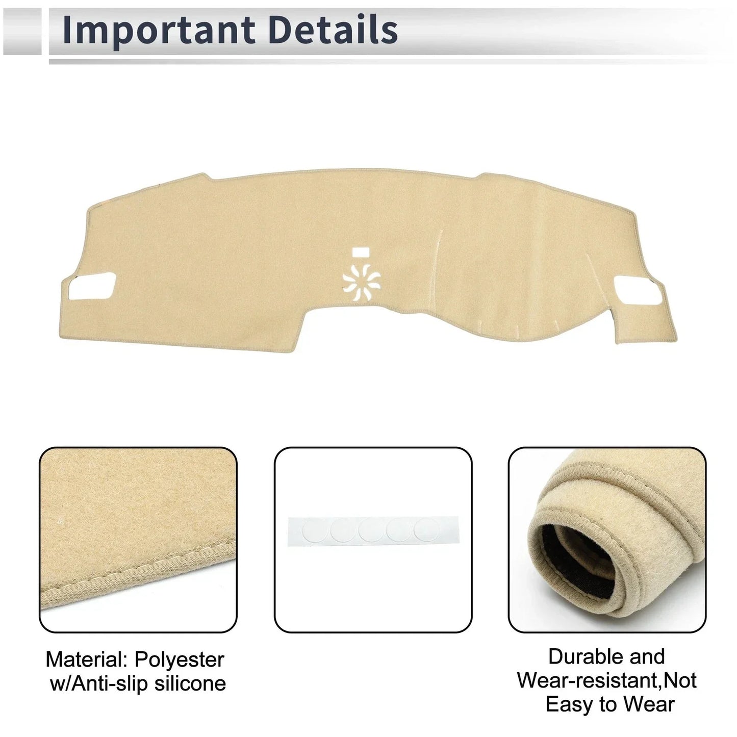 Dashboard Cover Mat for Honda Civic FL5 2022-2024 Sun Protector Pad Beige