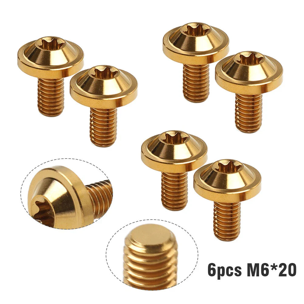 6 x Gold Titanium M6x20mm Torx Head Bolts for Bike Motorcycle
