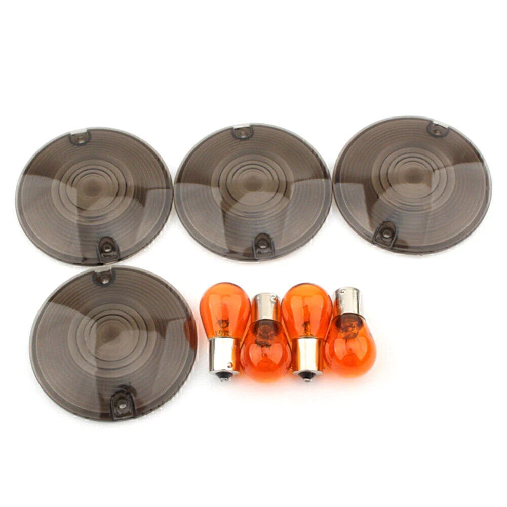 Smoked Turn Signal Light Cover Lens for Harley Classic FLHTC (1997-2009)
