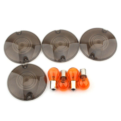Smoked Turn Signal Light Cover Lens for Harley Classic FLHTC (1997-2009)