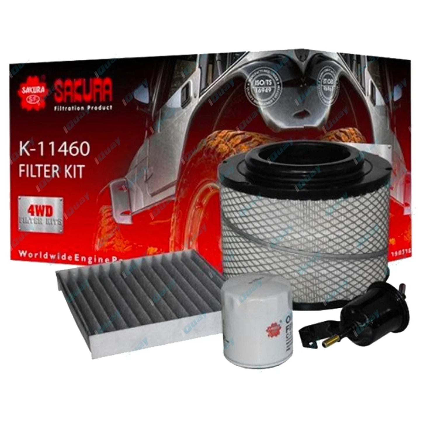 Oil Air Fuel Cabin Filter Service Kit for Hilux TGN16 4cyl 2.7L 2TR-FE 2005~15