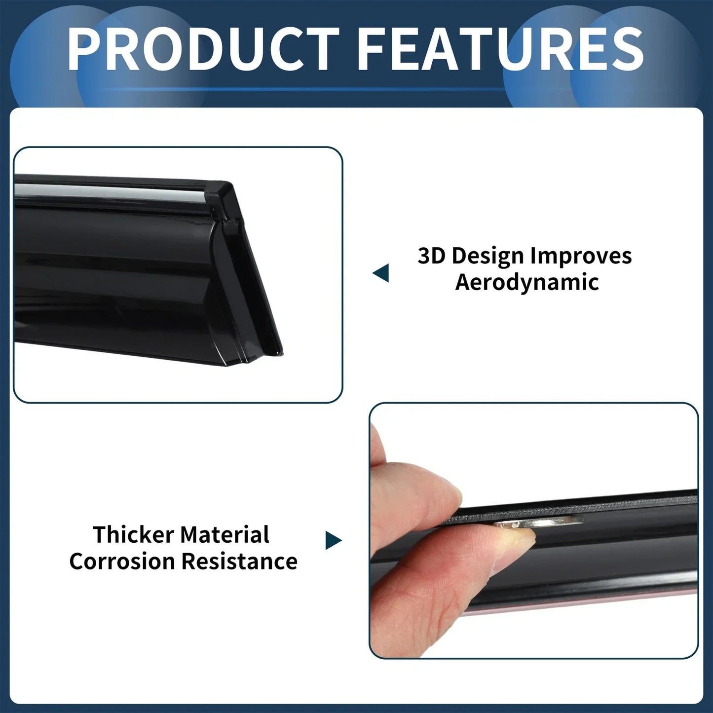 Window Deflectors for Honda CR-V 2012 Side Window Vent Visors Black 1 Set
