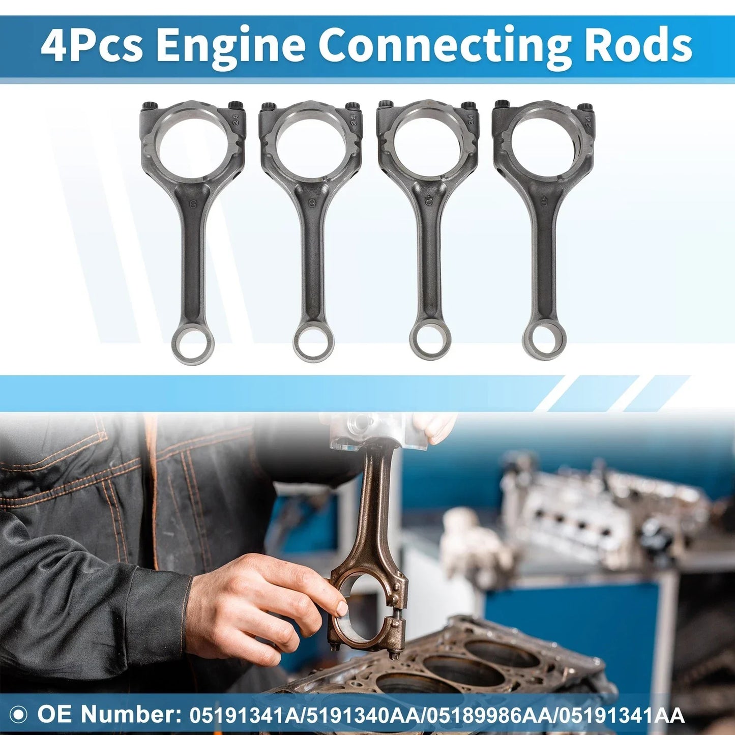 4 Pcs Engine Connecting Rods for Dodge Journey (2007-2012)