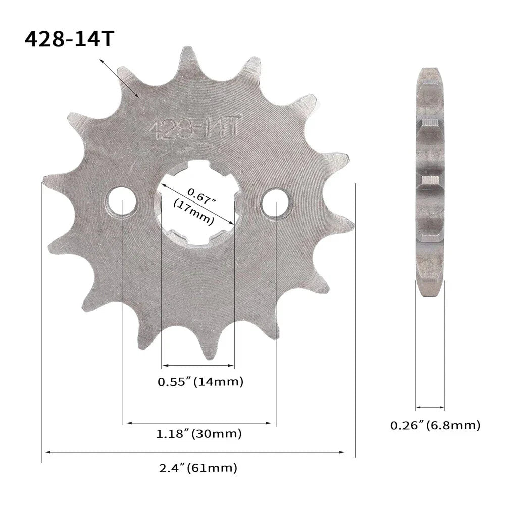 14-Tooth Front Chain Sprocket 17MM for Honda CL100K SL100K XL100 NX125 (1970-1980)