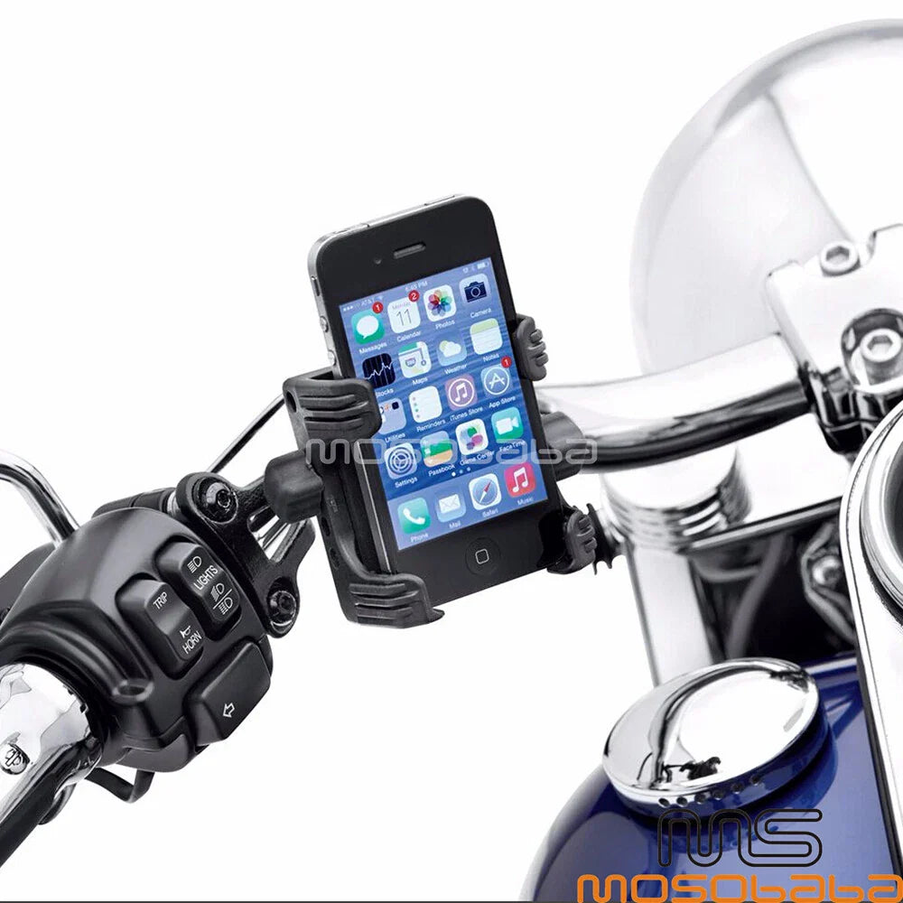 Black Handlebar Cradle Phone GPS Mount for Harley Dyna XL (2006-2023)