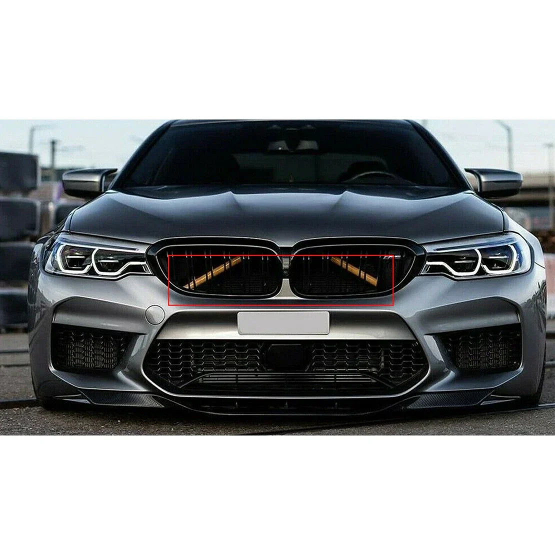 2 x V Brace Grille Radiator Grill Gloss for BMW 1 2 3 4 Series (2012-2020)