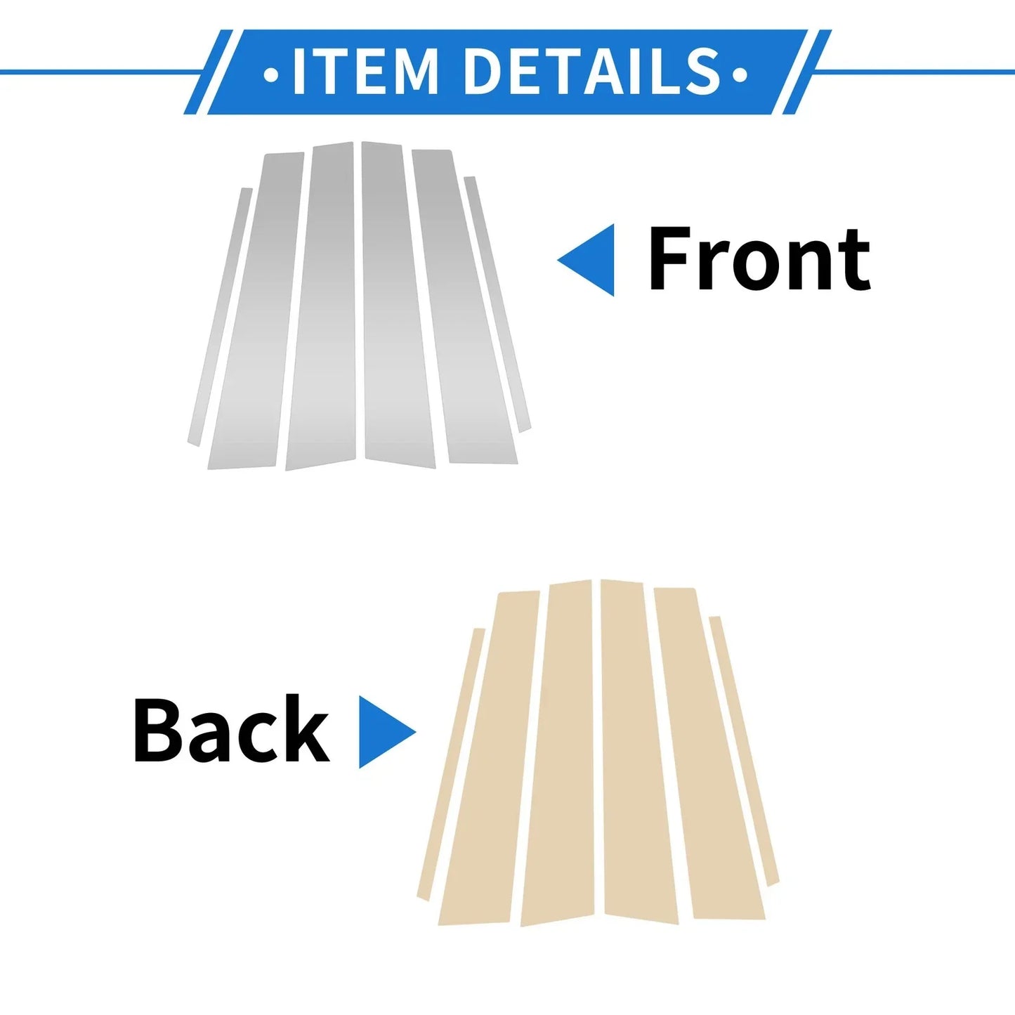 6 Pcs Door Pillar Window Trim for Hyundai Tucson IX35 (2016-2021) Silver Tone