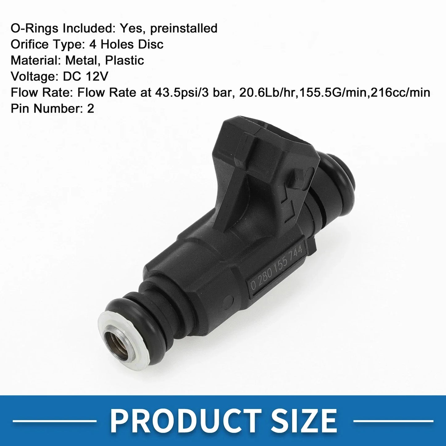 Fuel Injector No.A1130780049 for MERCEDES-BENZ E430 4.3 (1997-2002) 1 x Black