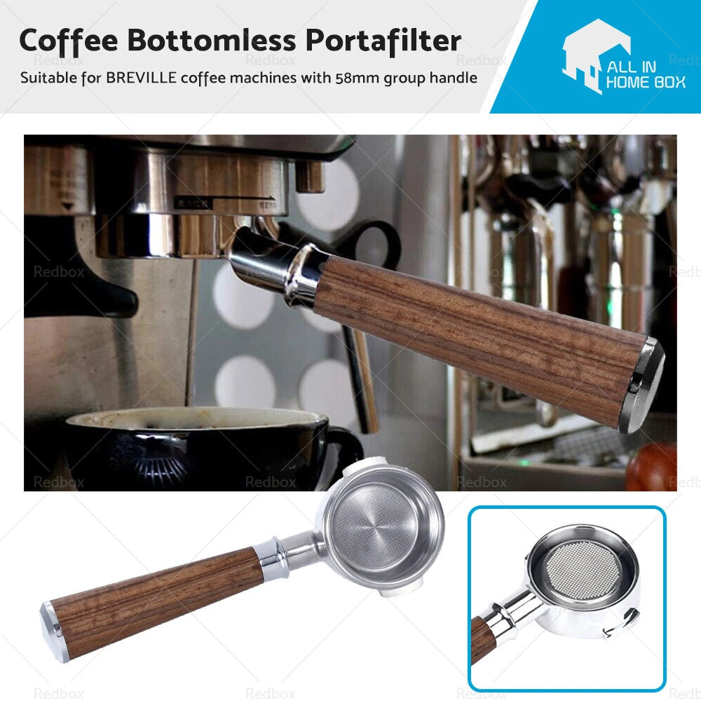 58mm Bottomless Portafilter Group Handle & Basket for BREVILLE