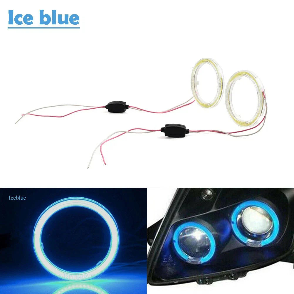 70MM 12V LED Halo Ring DRL Fog Headlights for Universal Car