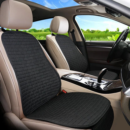Black Car Front Seat Cushion Covers Set for Universal Fit ()