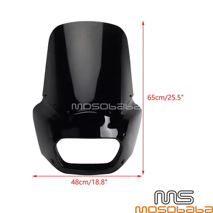 15'' Windshield Front Fairing Black for Harley Softail Fat Bob (2018-2023)