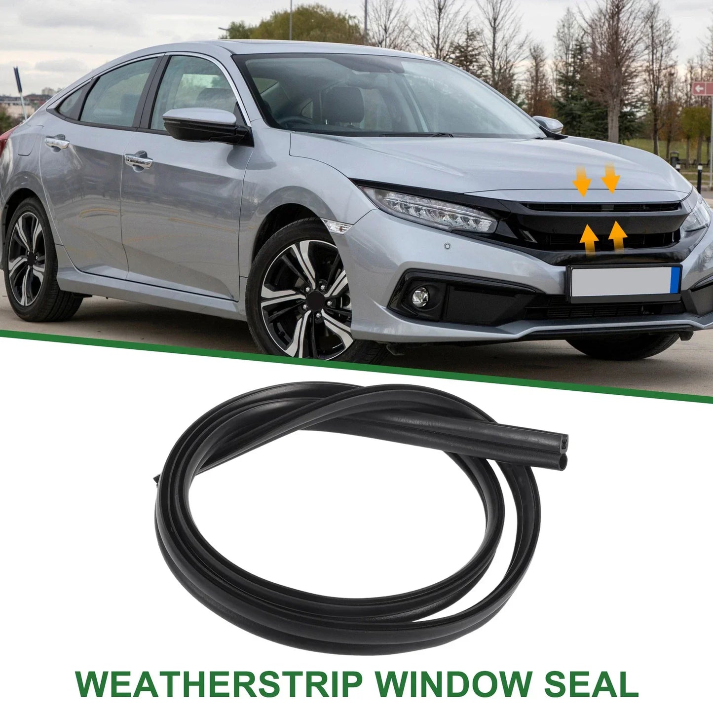 Rear Engine Hood Sealing Strip for Honda Civic (2012-2015) Black 1 x Piece
