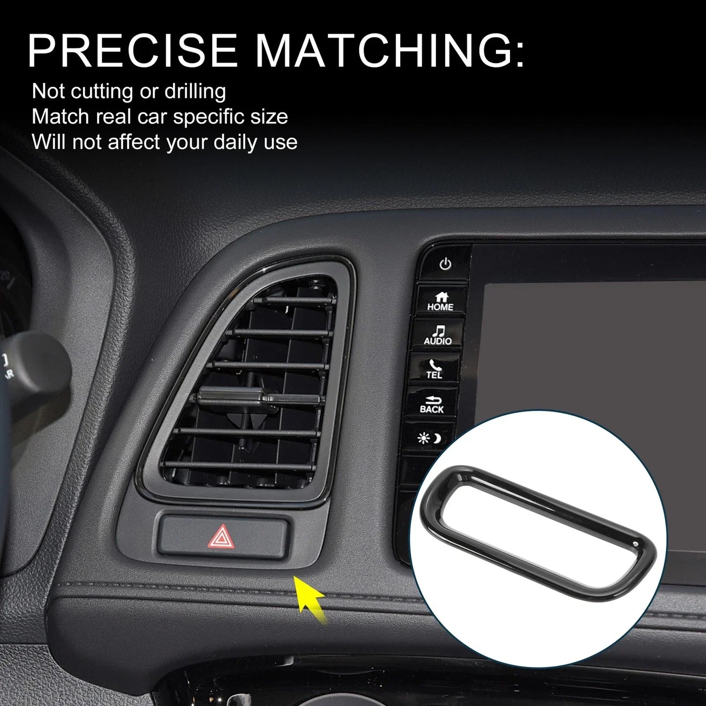 Warning Lamp Button Cover for Honda Vezel RV3 RV4 RV5 RV6 (2021-2023) Black 1 x