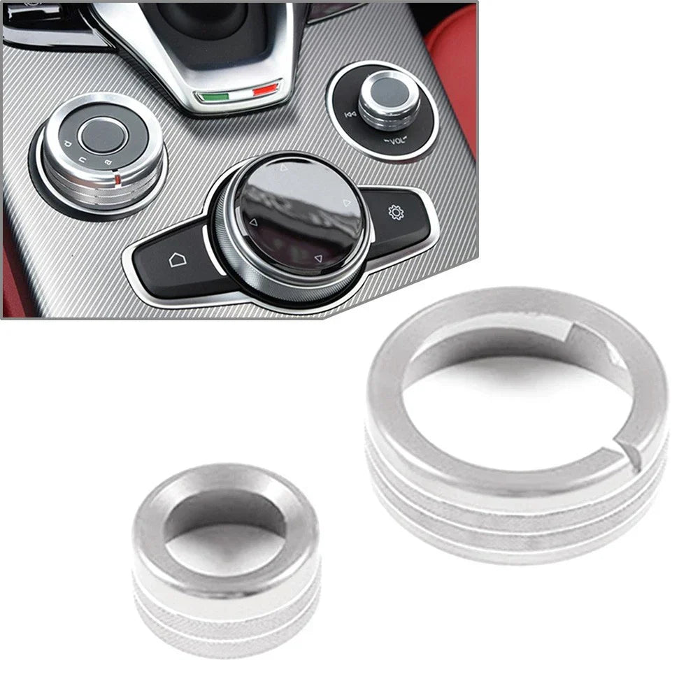 Silver Multimedia Knob Ring for Alfa Romeo Giulia Stelvio (2020-2021)