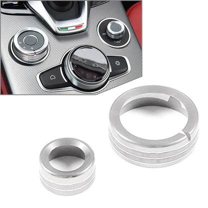 Silver Multimedia Knob Ring for Alfa Romeo Giulia Stelvio (2020-2021)