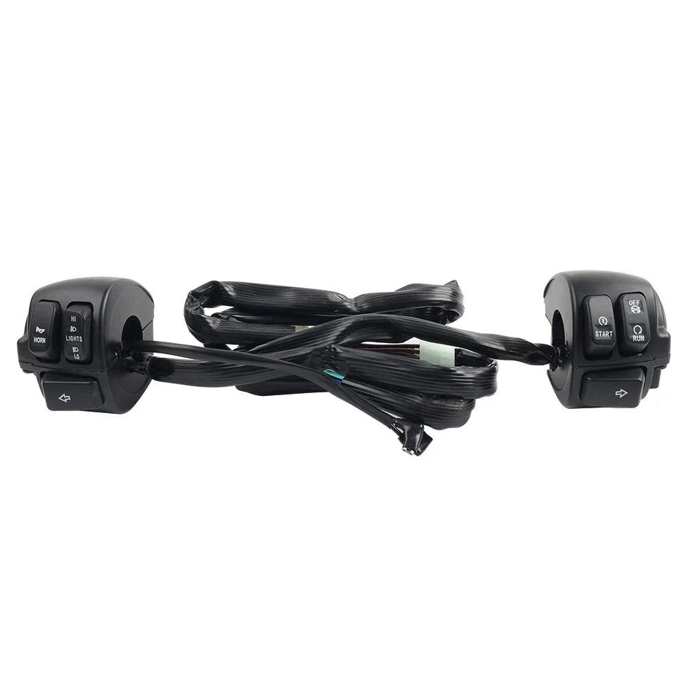 Handlebar Control Switches & Wiring Harness for Harley Softail, Dyna, Sportster