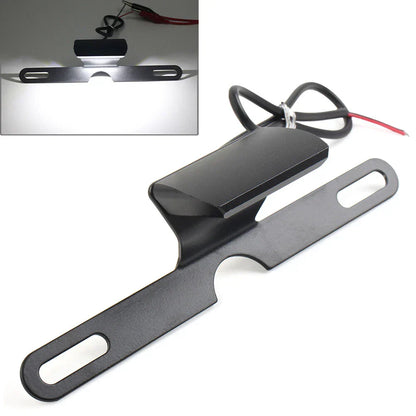 LED Brake Tail Light License Plate Mount Holder Bracket for Motorcycle Black