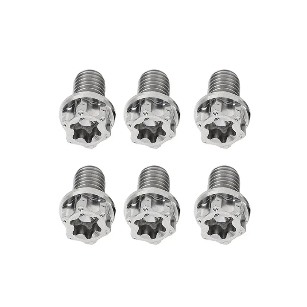 6 x M8x10mm Titanium Torx Head Flange Screws for Motorcycle Bike