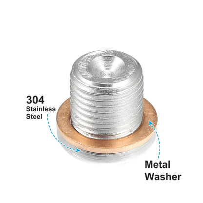 Steel Engine Oil Drain Plug Screw with Gasket for Nissan
