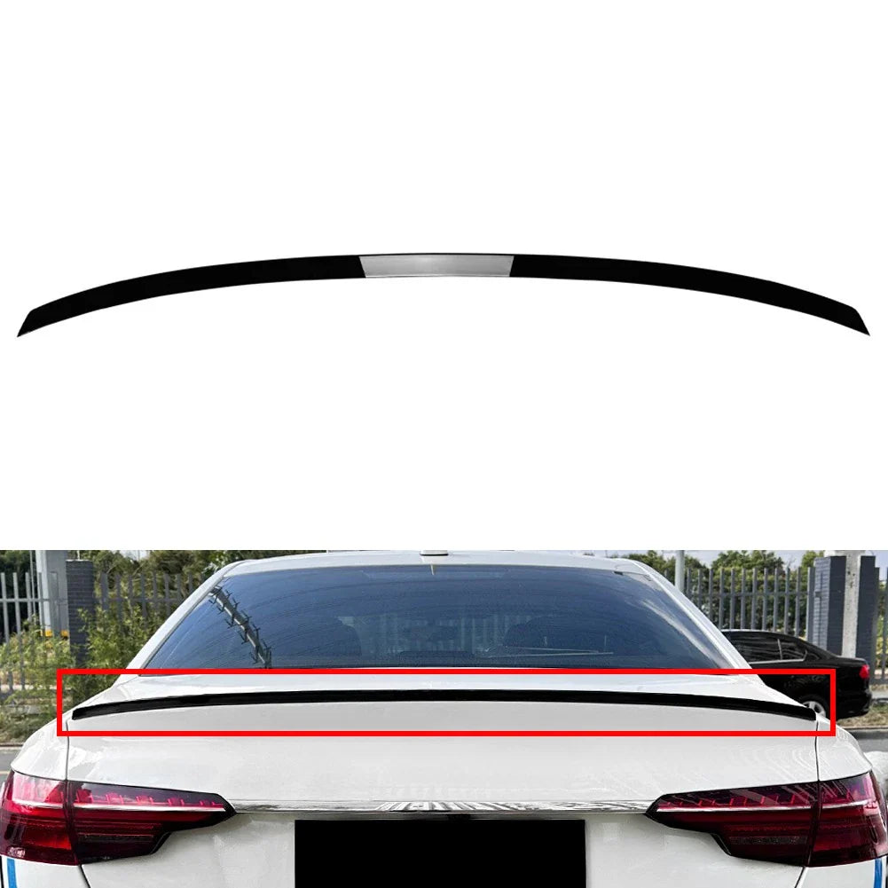 Glossy Rear Trunk Lip Spoiler for Audi A4 S4 (2017-2024)