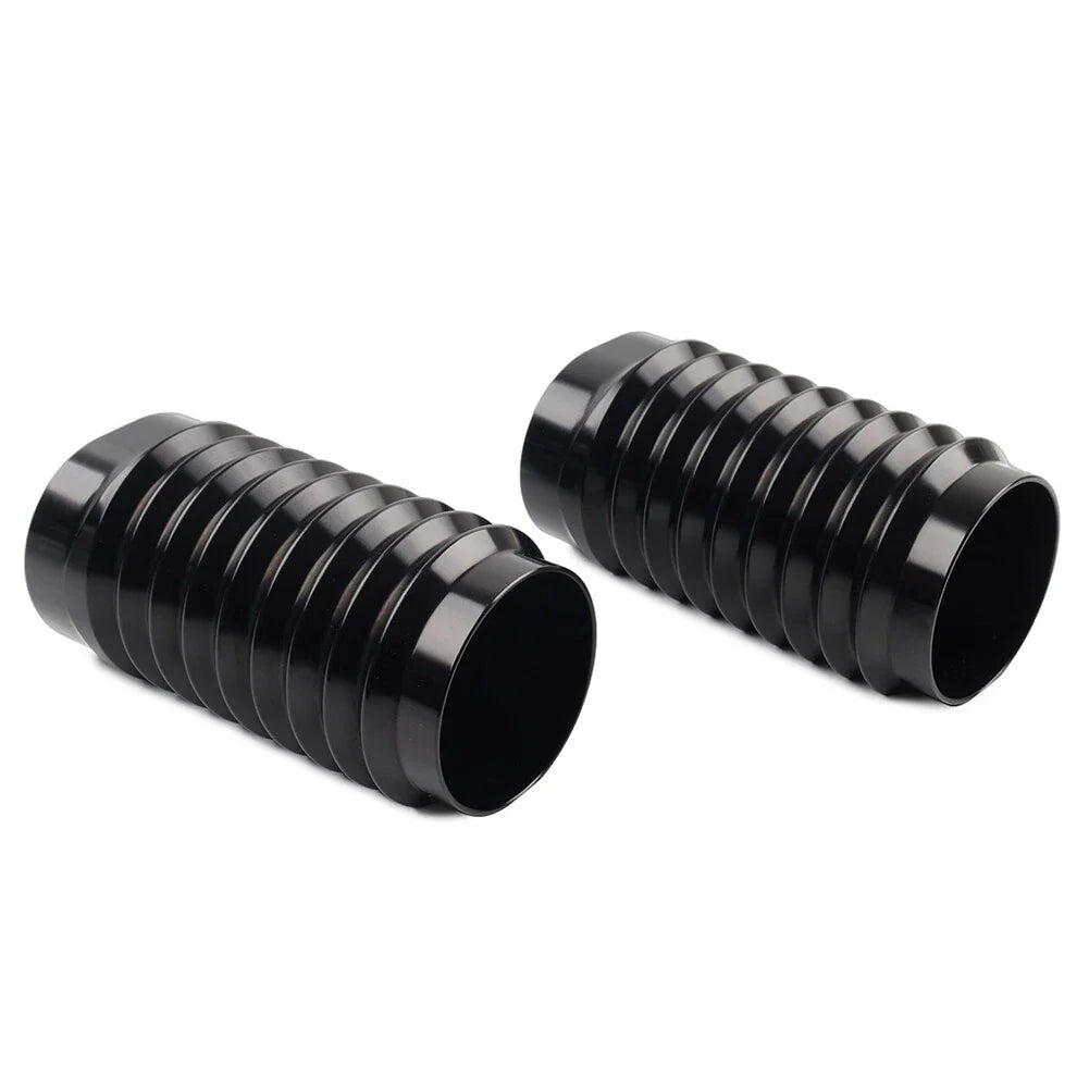 Black Retro Fork Boot Slider Covers for Harley Tour Road Street Tri Glide FLHR (2009-2023)