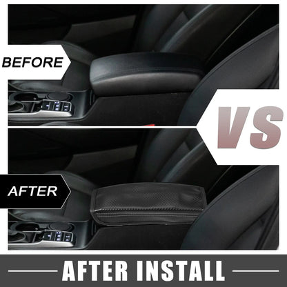 Center Console Cover Pad for Hyundai Tucson 2016-2021 Carbon Fiber Black