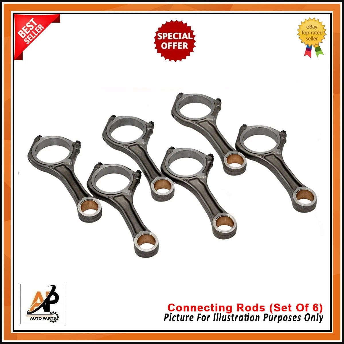 Connecting Rods Set of 6 Heavy Duty for Audi VW 3.0 TDI (2009–2016)
