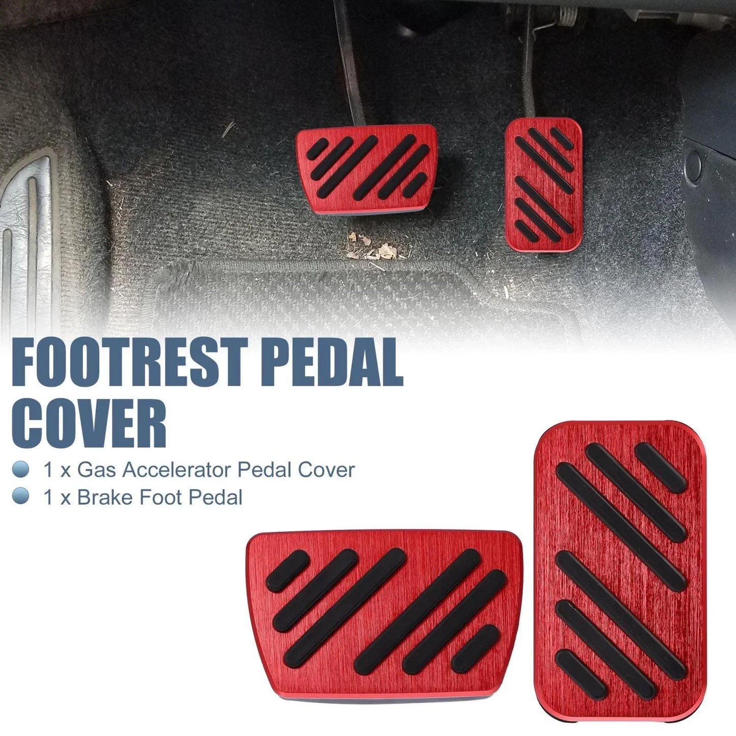 2 x Gas Accelerator Pedal Covers for Honda Accord (2013-2022) Red